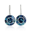 Shades of Blue Earrings Round Cluster 925 Sterling Silver Earring with Resin Enamel Coating