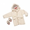 Sock Monkey Hooded Bath Robe Towel & Slipper Gift Set (0-9 Months) by Baby Starters