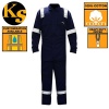 KwikSafety High Visibility ANSI Class 3 Safety Long Sleeve Coveralls Workwear Construction Jumpsuit with 3M Reflective Tape and Utility Pockets, Unisex, Navy Blue, Size Medium