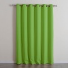Best Home Fashion Wide Width Thermal Insulated Blackout Curtain - Antique Bronze Grommet Top - Green - 80W x 84L - (1 Panel)