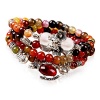 Bao Style Natural Tourmaline Flower Crystal Colored Gemstone 108 Beads Bracelets