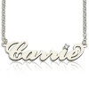Getlace Sterling Silver Personalized Name Necklace with Birthstone Pendant
