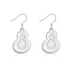 Gnzoe Jewelry 18K Silver Plated Drop Earrings Fishhook Bottle Gourd Figure 8 Shape Pendant Eco Friendly