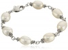 Honora Crush White Freshwater Cultured Pearl (9-10 mm) Link Bracelet, 7.5