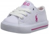 Polo Ralph Lauren Kids Scholar Fashion Sneaker (Toddler/Little Kid/Big Kid), White/Pink Pony, 9.5 M US Toddler