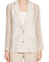 Eileen Fisher Women Medium Notch Collar Linen Jacket Beige M