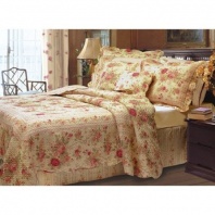 Greenland Home Fashions Vintage Antique Rose Floral 5-Piece Full/Queen Quilt Set