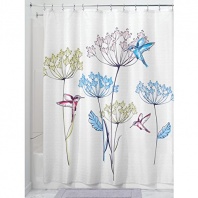 mDesign Hummingbird and Flower Mold/Mildew-Resistant Fabric Shower Curtain – 72 x 72, Multicolor