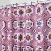 mDesign Medallion Mold/Mildew-Resistant Fabric Shower Curtain – 72 x 72, Lavender Multicolor
