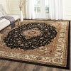 Safavieh Lyndhurst Collection LNH329A Traditional Medallion Black and Ivory Square Area Rug (6' Square)