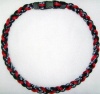 20 Red/Black Titanium Sports Tornado Baseball Necklace