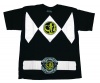 The Power Rangers Black Rangers Costume T-shirt Tee
