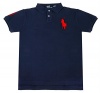 Polo Ralph Lauren Men's Short Sleeve Shirt Big Pony (L, Navy Red)