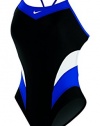 NIKE Girls Victory Color Block Power Swimsuit, Blue, Lrg 28/GRL12, NESS5018 494